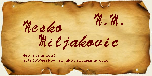 Neško Miljaković vizit kartica